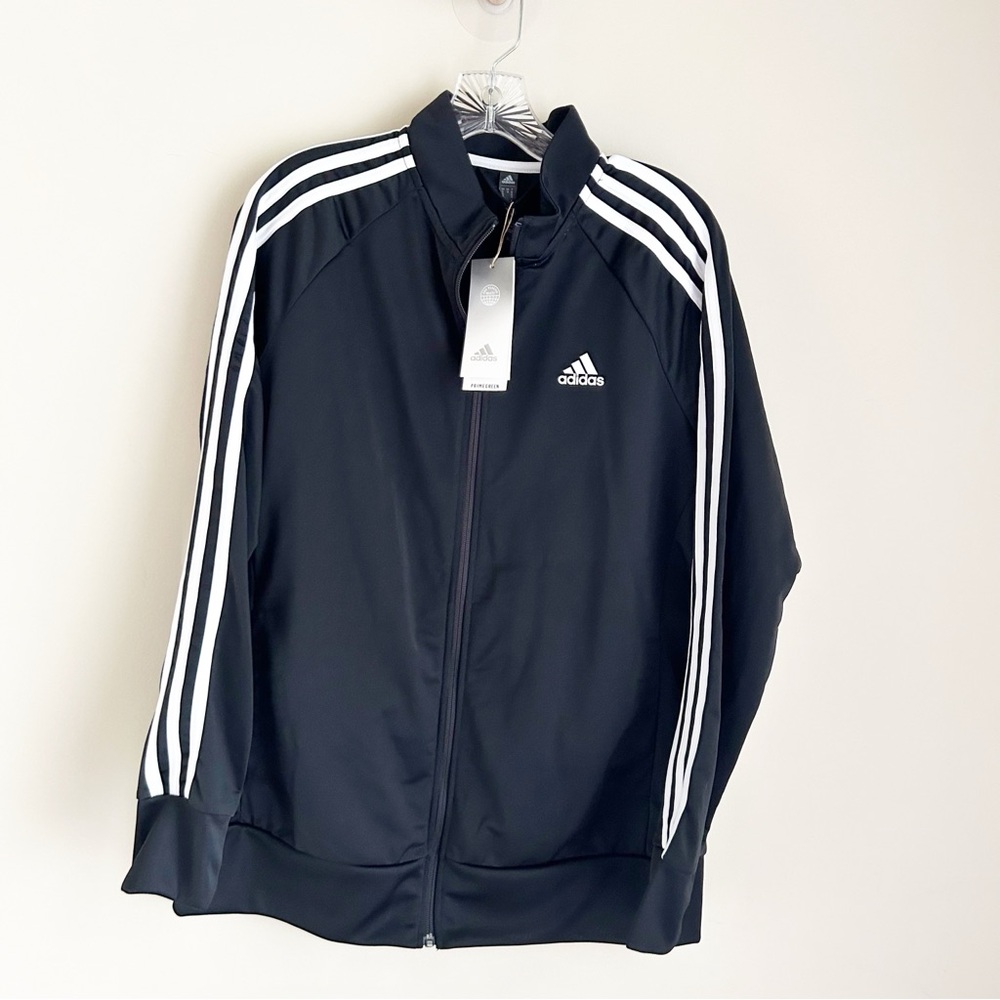 Adidas women’s essentials warmup slim 3 stripes track jacket